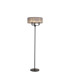 Banyan 3 Light Switched Floor Lamp With 45cm x 15cm Organza Shade Matt Black/Grey-1