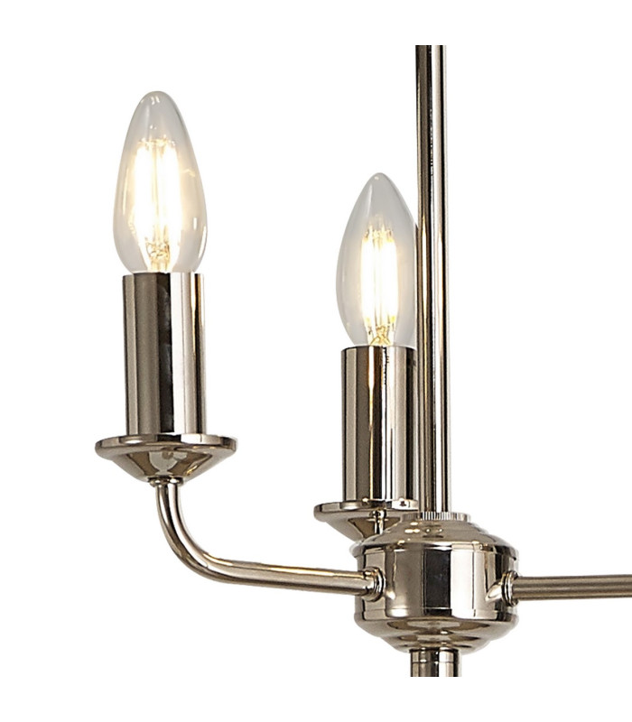 Banyan 3 Light Switched Floor Lamp With 50cm x 20cm Dual Faux Silk Shade Antique Gold/Ruby Polished Nickel/Antique Gold-7