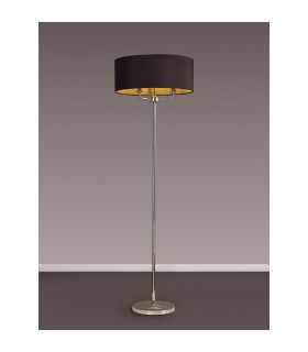 Banyan 3 Light Switched Floor Lamp With 50cm x 20cm Faux Silk Shade Black/Green Olive Polished Nickel/Midnight Black-2