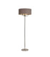 Banyan 3 Light Switched Floor Lamp With 50cm x 20cm Faux Silk Shade Grey/White Laminate Polished Nickel/Grey-1