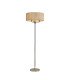 Banyan 3 Light Switched Floor Lamp With 50cm x 20cm Faux Silk Shade Ivory Pearl/White Laminate Polished Nickel-1