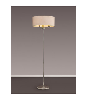 Banyan 3 Light Switched Floor Lamp With 50cm x 20cm Dual Faux Silk Shade Nude Beige/Moonlight Polished Nickel-2