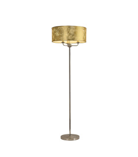 Banyan 3 Light Switched Floor Lamp With 50cm x 20cm Gold Leaf With White Lining Shade Polished Nickel/Gold Leaf-1