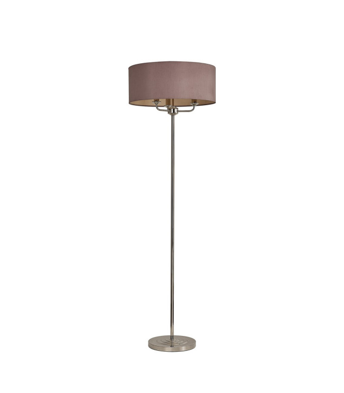 Banyan 3 Light Switched Floor Lamp With 50cm x 20cm Dual Faux Silk Shade Taupe/Halo Gold Polished Nickel-4