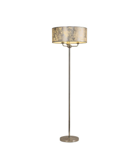 Banyan 3 Light Switched Floor Lamp With 50cm x 20cm Silver Leaf With White Lining Shade Polished Nickel/Silver Leaf-1
