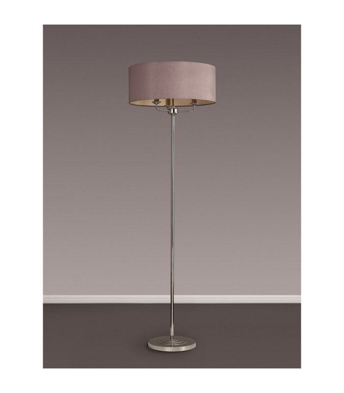 Banyan 3 Light Switched Floor Lamp With 50cm x 20cm Dual Faux Silk Shade Taupe/Halo Gold Polished Nickel-11