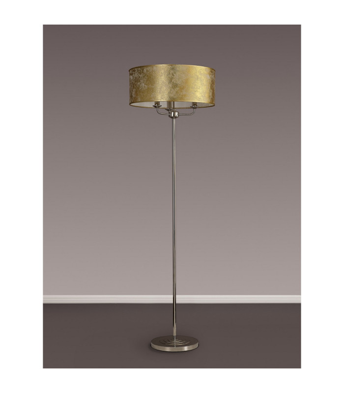 Banyan 3 Light Switched Floor Lamp With 50cm x 20cm Gold Leaf With White Lining Shade Polished Nickel/Gold Leaf-11