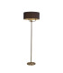 Banyan 3 Light Switched Floor Lamp With 50cm x 20cm Faux Silk Shade Black/White Laminate Antique Brass-1