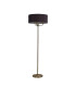Banyan 3 Light Switched Floor Lamp With 50cm x 20cm Faux Silk Shade Black/White Laminate Antique Brass-4
