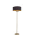 Banyan 3 Light Switched Floor Lamp With 50cm x 20cm Dual Faux Silk Shade Black/Green Olive Antique Brass-1