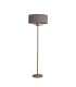 Banyan 3 Light Switched Floor Lamp With 50cm x 20cm Faux Silk Shade Grey/White Laminate Antique Brass-4