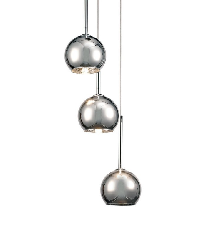 Ceiling Cluster Pendant 3 Light Cluster G9 Polished Chrome, Chrome Plated Glass - 4