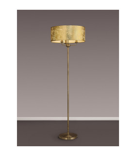 Banyan 3 Light Switched Floor Lamp With 50cm x 20cm Gold Leaf With White Lining Shade Antique Brass/Gold Leaf-2