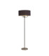 Banyan 3 Light Switched Floor Lamp With 50cm x 20cm Faux Silk Shade Black/White Laminate Satin Nickel-1