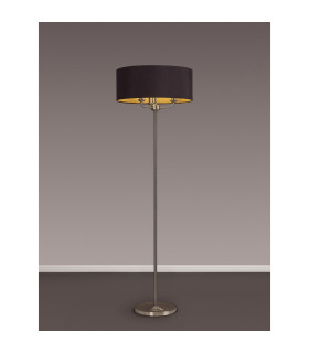 Banyan 3 Light Switched Floor Lamp With 50cm x 20cm Dual Faux Silk Shade Black/Green Olive Satin Nickel/Midnight Black-2