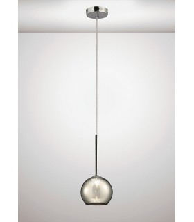 Dome Ceiling Pendant G9 Polished Chrome, Smoke Glass - 2