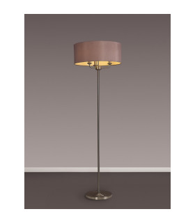 Banyan 3 Light Switched Floor Lamp With 50cm x 20cm Dual Faux Silk Shade Taupe/Halo Gold Satin Nickel-2