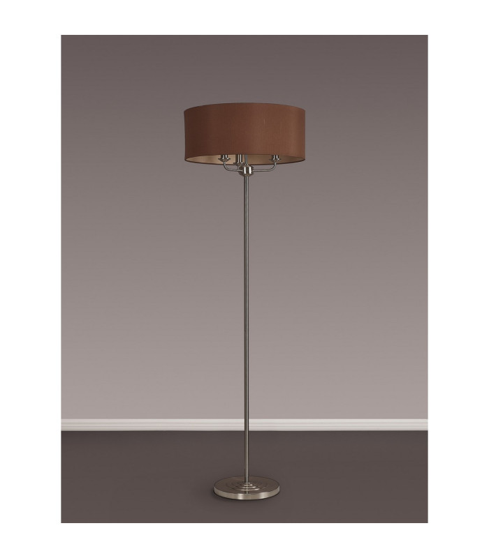 Banyan 3 Light Switched Floor Lamp With 50cm x 20cm Dual Faux Silk Shade Raw Cocoa/Grecian Bronze Satin Nickel-11