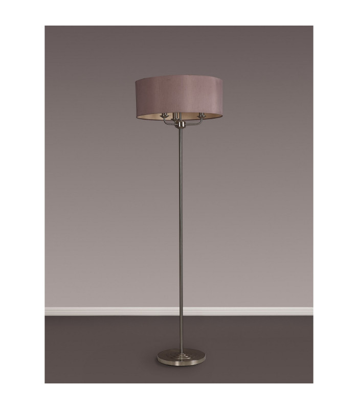 Banyan 3 Light Switched Floor Lamp With 50cm x 20cm Dual Faux Silk Shade Taupe/Halo Gold Satin Nickel-11
