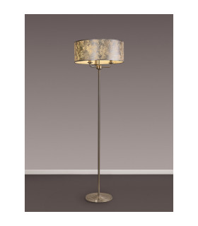 Banyan 3 Light Switched Floor Lamp With 50cm x 20cm Silver Leaf With White Lining Shade Satin Nickel/Silver Leaf-2