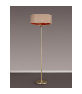 Banyan 3 Light Switched Floor Lamp With 50cm x 20cm Dual Faux Silk Fabric Shade Champagne Gold/Antique Gold-2