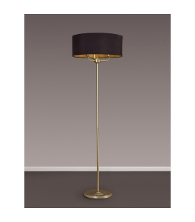 Banyan 3 Light Switched Floor Lamp With 50cm x 20cm Dual Faux Silk Fabric Shade Champagne Gold/Midnight Black-2