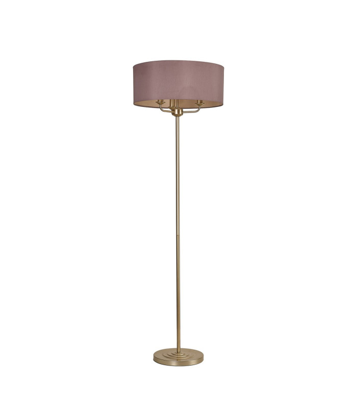 Banyan 3 Light Switched Floor Lamp With 50cm x 20cm Dual Faux Silk Fabric Shade Champagne Gold/Taupe-4