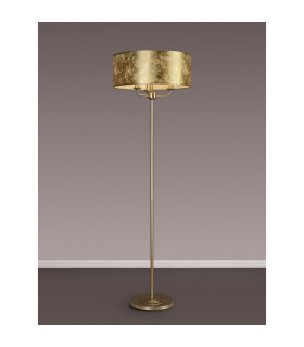 Banyan 3 Light Switched Floor Lamp With 50cm x 20cm Gold Leaf Shade Champagne Gold/Gold Leaf-2