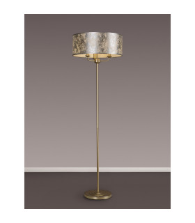 Banyan 3 Light Switched Floor Lamp With 50cm x 20cm Silver Leaf Shade Champagne Gold/Silver Leaf-2
