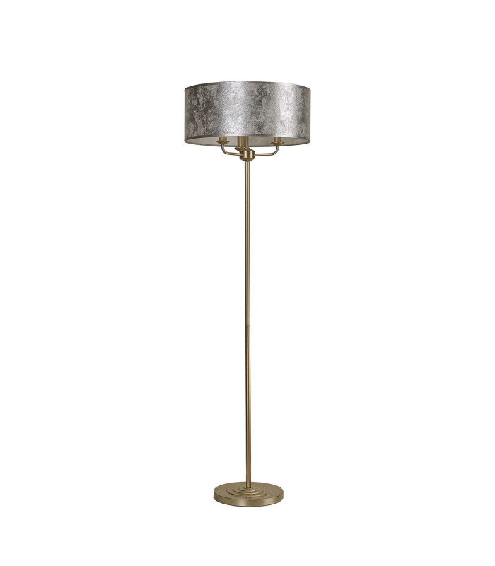 Banyan 3 Light Switched Floor Lamp With 50cm x 20cm Silver Leaf Shade Champagne Gold/Silver Leaf-4