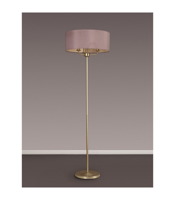 Banyan 3 Light Switched Floor Lamp With 50cm x 20cm Dual Faux Silk Fabric Shade Champagne Gold/Taupe-11