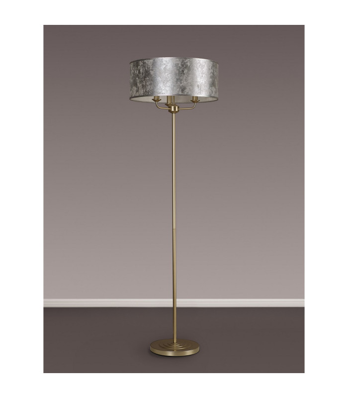 Banyan 3 Light Switched Floor Lamp With 50cm x 20cm Silver Leaf Shade Champagne Gold/Silver Leaf-11