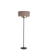 Banyan 3 Light Switched Floor Lamp With 50cm x 20cm Faux Silk Fabric Shade Matt Black/Grey-1