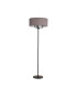 Banyan 3 Light Switched Floor Lamp With 50cm x 20cm Faux Silk Fabric Shade Matt Black/Grey-4