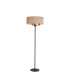 Banyan 3 Light Switched Floor Lamp With 50cm x 20cm Dual Faux Silk Fabric Shade Matt Black/Nude Beige-1