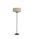Banyan 3 Light Switched Floor Lamp With 50cm x 20cm Faux Silk Fabric Shade Matt Black/Ivory Pearl-4