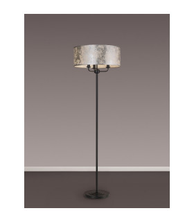 Banyan 3 Light Switched Floor Lamp With 50cm x 20cm Silver Leaf Shade Matt Black/Silver Leaf-2