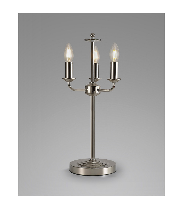 Banyan 3 Light Switched Table Lamp Without Shade E14 Polished Nickel-2