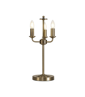 Banyan 3 Light Switched Table Lamp Without Shade E14 Antique Brass-1