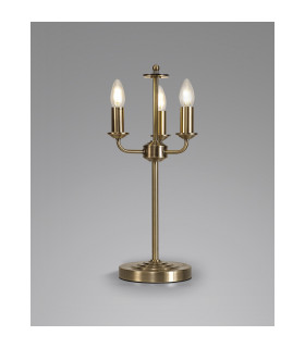 Banyan 3 Light Switched Table Lamp Without Shade E14 Antique Brass-2