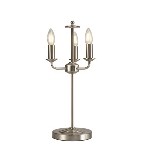 Banyan 3 Light Switched Table Lamp Without Shade E14 Satin Nickel-1