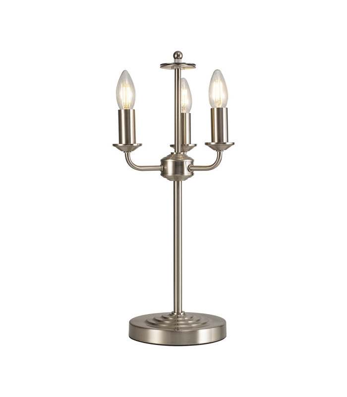 Banyan 3 Light Switched Table Lamp Without Shade E14 Satin Nickel-1