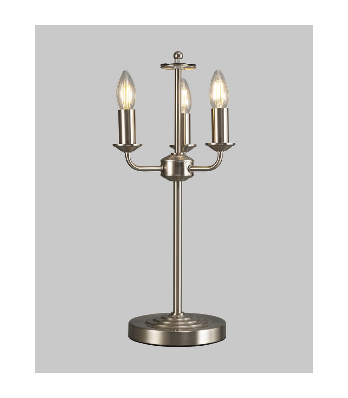 Banyan 3 Light Switched Table Lamp Without Shade E14 Satin Nickel-2