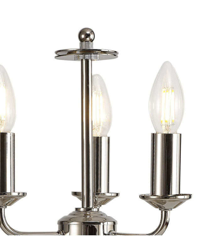 Banyan 3 Light Switched Table Lamp Without Shade E14 Polished Nickel-7