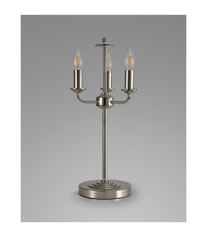 Banyan 3 Light Switched Table Lamp Without Shade E14 Polished Nickel-8