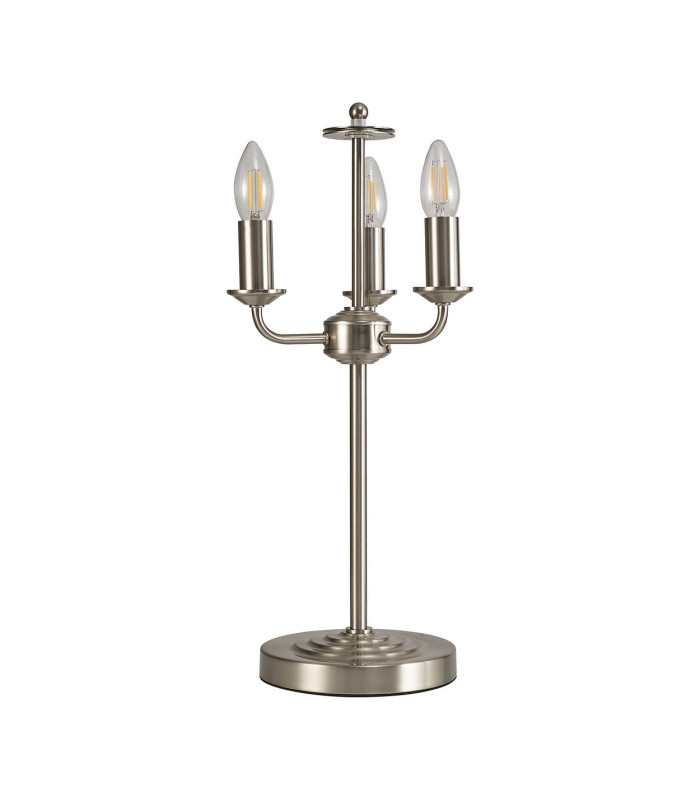 Banyan 3 Light Switched Table Lamp Without Shade E14 Satin Nickel-4