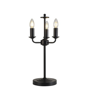 Banyan 3 Light Switched Table Lamp Without Shade E14 Matt Black-1