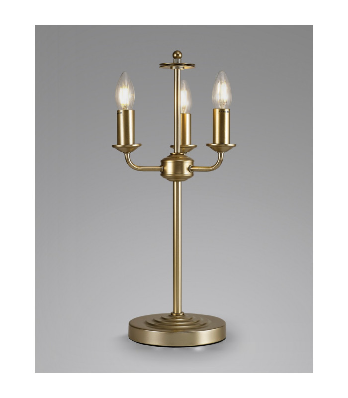 Banyan 3 Light Switched Table Lamp Without Shade E14 Champagne Gold-2