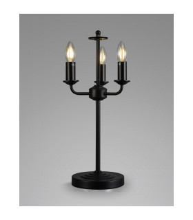Banyan 3 Light Switched Table Lamp Without Shade E14 Matt Black-2