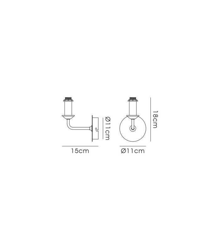 Banyan Switched Wall Lamp Without Shade E14 Champagne Gold-3